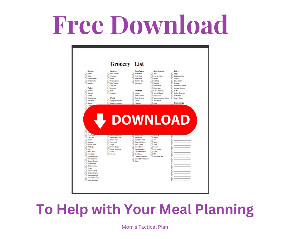 Free Download:  Grocery Shopping List