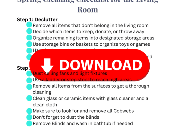 Spring Cleaning Checklist-Living Room