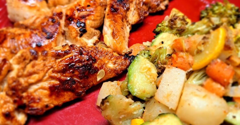 Quick & Easy Lemon Garlic Chicken with Roasted Vegetables