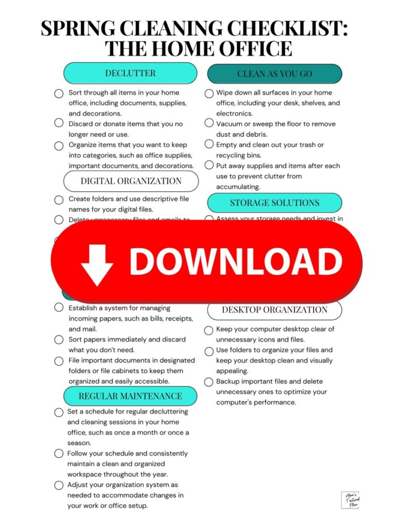 home office spring cleaning checklist